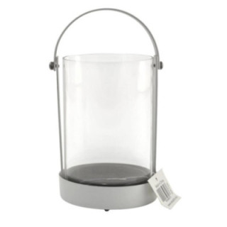 Lampion metal/szkło latarnia 17,5cm biała WK70A